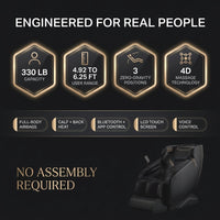 4D Massage Chair Full Body, Zero Gravity Massage Chair with Heat and Foot Massage with Airbags, Kneading, Bluetooth, LCD Touch Control - Black — Results & Stats
