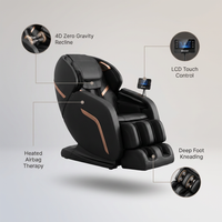 4D Massage Chair Full Body, Zero Gravity Massage Chair with Heat and Foot Massage with Airbags, Kneading, Bluetooth, LCD Touch Control - Black — infographic