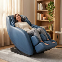 Blue Faux Leather Zero Gravity Recliner 3D Programmable Massage Chair — Lifestyle