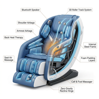 Blue Faux Leather Zero Gravity Recliner 3D Programmable Massage Chair — How It Works