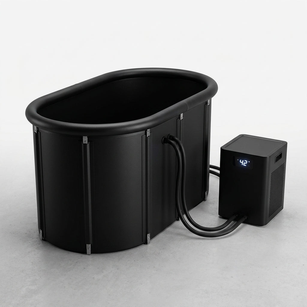 Ice Bath Chiller & Cold Plunge Tub Bundle, 1/3HP Cold Plunge Chiller with Built-In Pump & Filter, 148Gal Insulated Ice Bath Tub for Cold Therapy, Recovery, Muscle Relaxation & Wellness at Home — Studio Shot