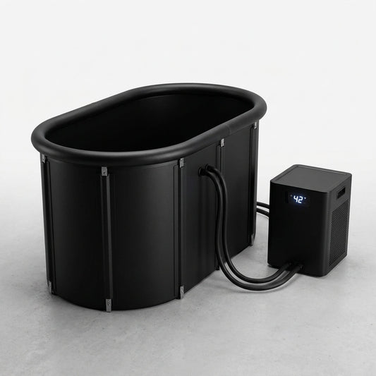 Ice Bath Chiller & Cold Plunge Tub Bundle, 1/3HP Cold Plunge Chiller with Built-In Pump & Filter, 148Gal Insulated Ice Bath Tub for Cold Therapy, Recovery, Muscle Relaxation & Wellness at Home — Studio Shot