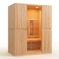Infrared Sauna Cabin Designed for Home Relaxation, 2 Person Capacity, Full Spectrum Heating, Hemlock Wood