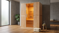 Infrared Home Sauna Room for 2 Persons Sauna Spa Room Hemlock Wood Infrared Sauna Cabin Dry Sauna with Full Spectrum Radiator, LED Light, Bluetooth, MP3, USB (2 Person Sauna Room) — Lifestyle