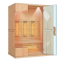 Infrared Home Sauna Room for 2 Persons Sauna Spa Room Hemlock Wood Infrared Sauna Cabin Dry Sauna with Full Spectrum Radiator, LED Light, Bluetooth, MP3, USB (2 Person Sauna Room) — How It Works