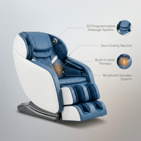 Massage Chair Built for Zero Gravity Relaxation, 3D Programmable Technology, Heat Therapy, Bluetooth Speakers — infographic