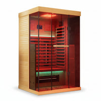 Infrared Sauna Built for Home Wellness, Canadian Hemlock Wood, Full Spectrum Heating, Red Light Therapy