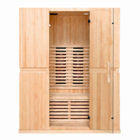 Infrared Sauna Cabin Designed for Home Relaxation, 2 Person Capacity, Full Spectrum Heating, Hemlock Wood